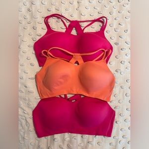 light support dual strap molded sports bra All in Motion pink & coral XXL